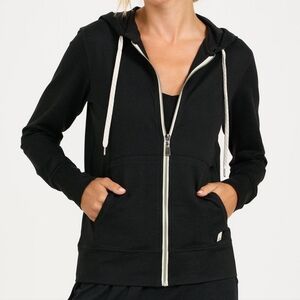 EUC Black Vuori Zippered Hooded Jacket, WS